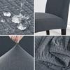 1PC Stretch Dining Chair Covers High Back Waterproof Textured Jacquard Fabric Parsons Chair Slipcover Thick Chair Protector