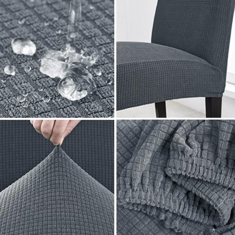 1PC Stretch Dining Chair Covers High Back Waterproof Textured Jacquard Fabric Parsons Chair Slipcover Thick Chair Protector