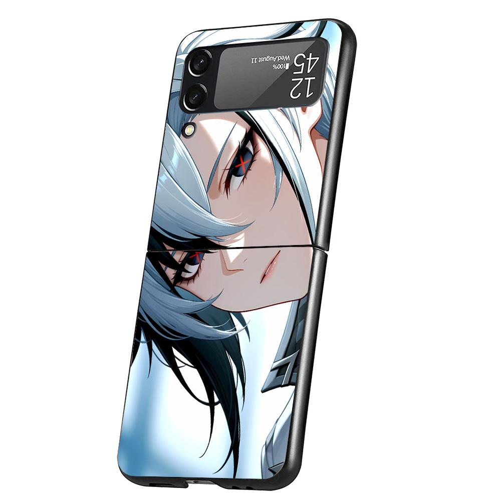 Arlecchino Genshin Impact Cover Phone Case For Samsung Galaxy Z Flip 7 6 5 4 3 5G Flip7 Flip6 Flip5 Flip4 Flip3 Black Fundas She