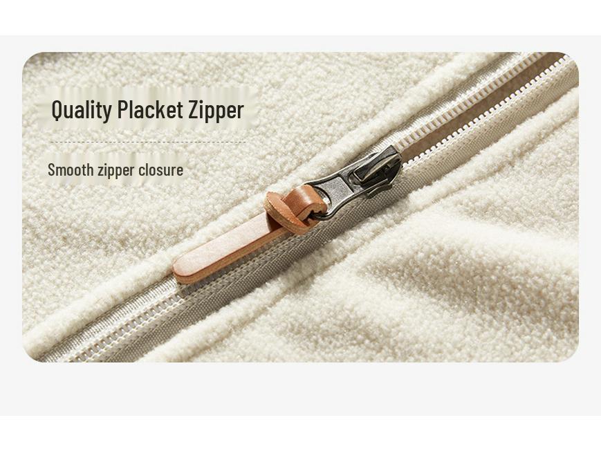 Men's Plus Size Versatile Winter Fleece Jacket with Stand-Up Collar and Windproof Design