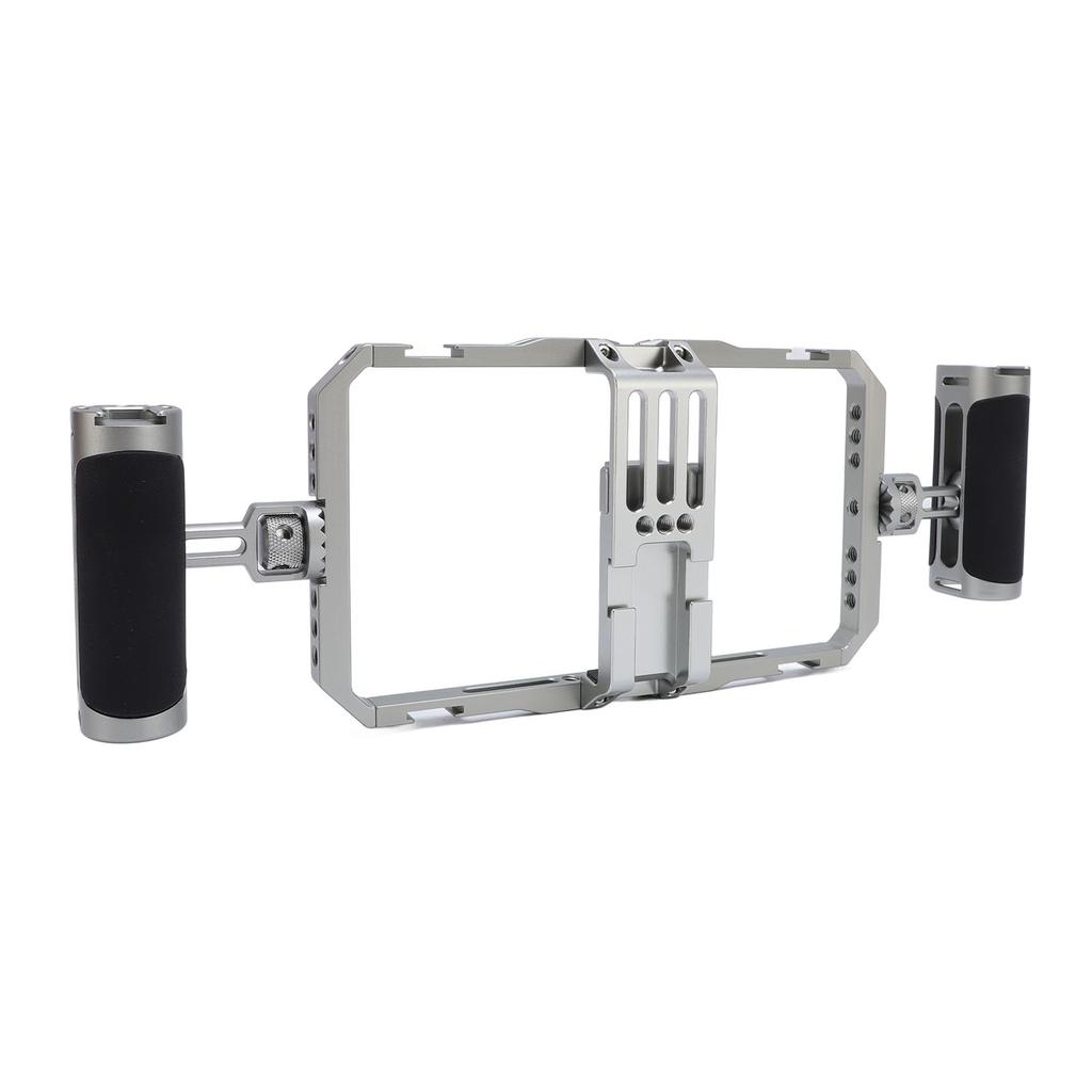 Smartphone Video Rig Kit Aluminum Alloy Anti Shake Silicone Handles Handheld Phone Cage with 14in