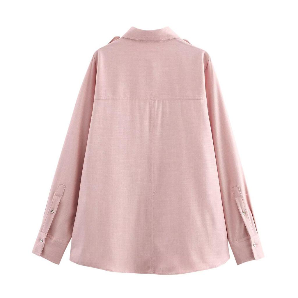 2025 Spring Women's Classic Lapel Pocket Long-Sleeve Shirt