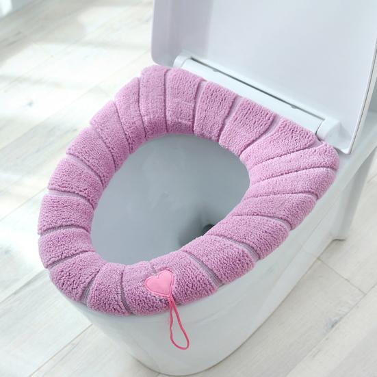 Seat Cushion Soft Texture Keep Warm Fabric Easy Installation Toilet Lid Cover Bathroom Supplies