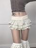 Star Print Ruffle Skirt: Elastic Waist, Layered, Sweet & Spicy Style, Spring/Autumn.