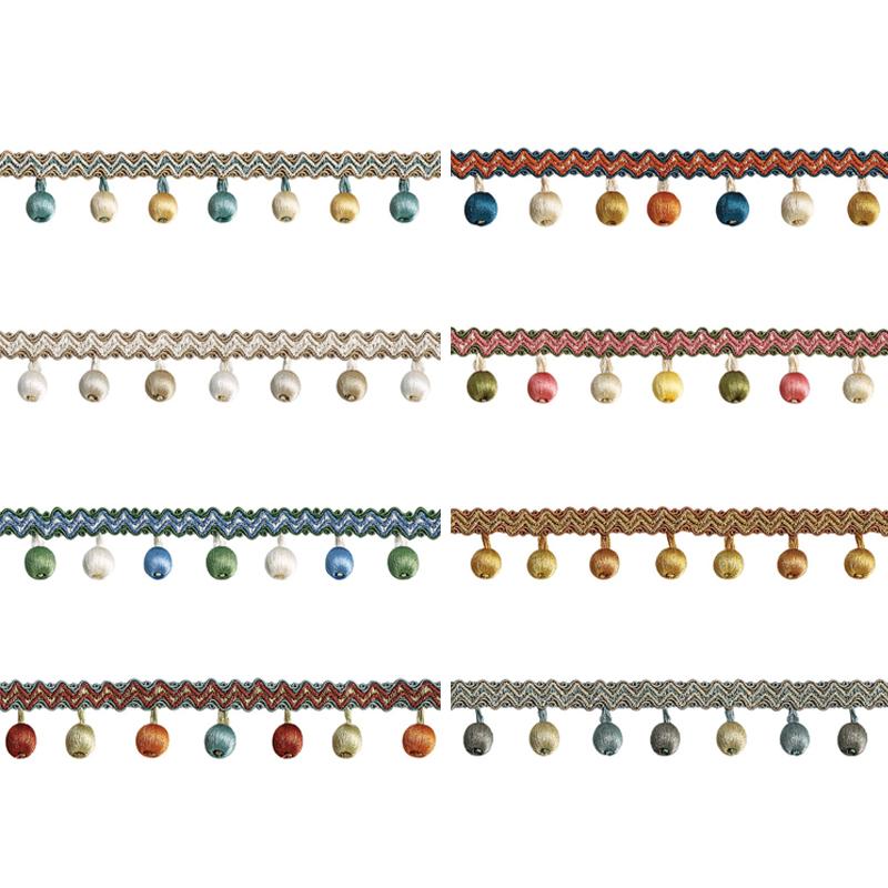 1 Meter Curtain Lace Tassel Pom Pom Ball Fringe Upholstery Ribbon Trim For Diy Sewing Sofa Tablecloth Curtain Decor Accessories