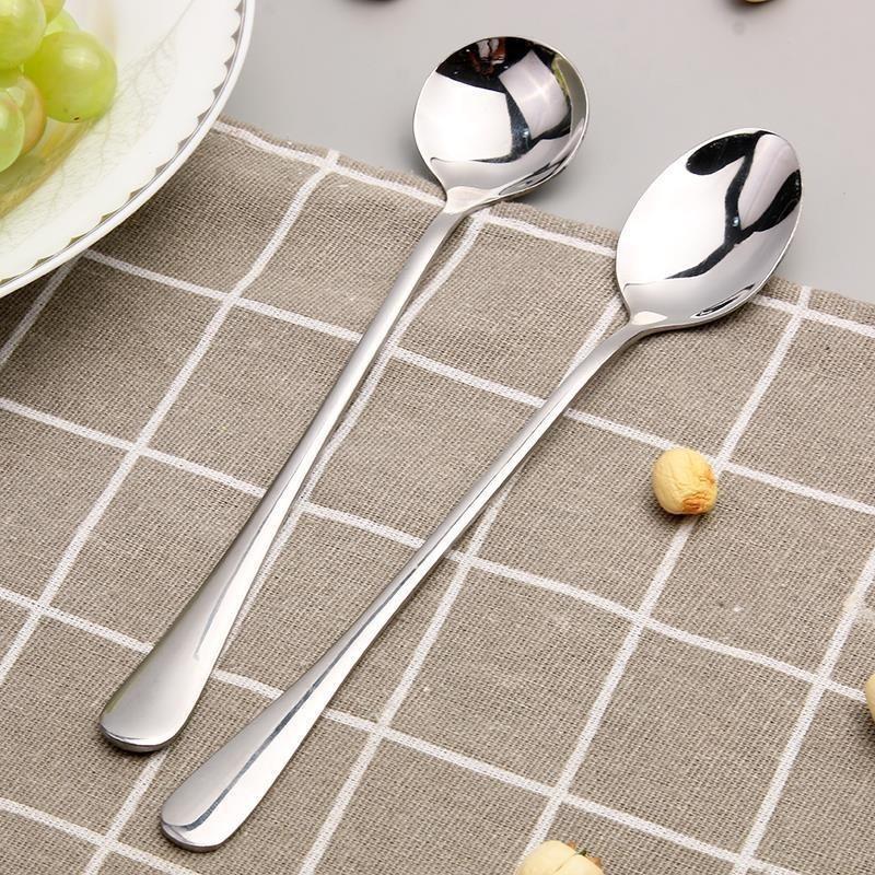 Long-handled Spoons, Stainless Steel Household Seasoning Spoons, Mixing Spoons, Ice Spoons, Milk Tea and Coffee Spoons, Seasoning Spoons