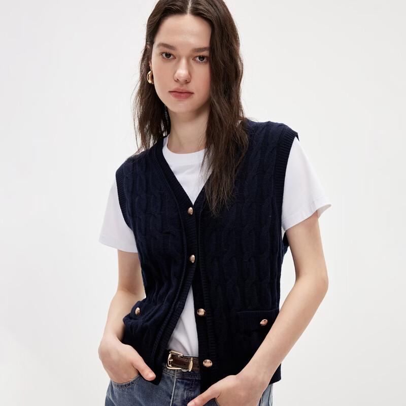 ONLY 2026 Summer Women's Wool Blend Cable Knit Vest