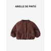 French Arielle De Pinto Girls' Gray Winter Wool Coat with Cotton Lining Thick Children's Jacket