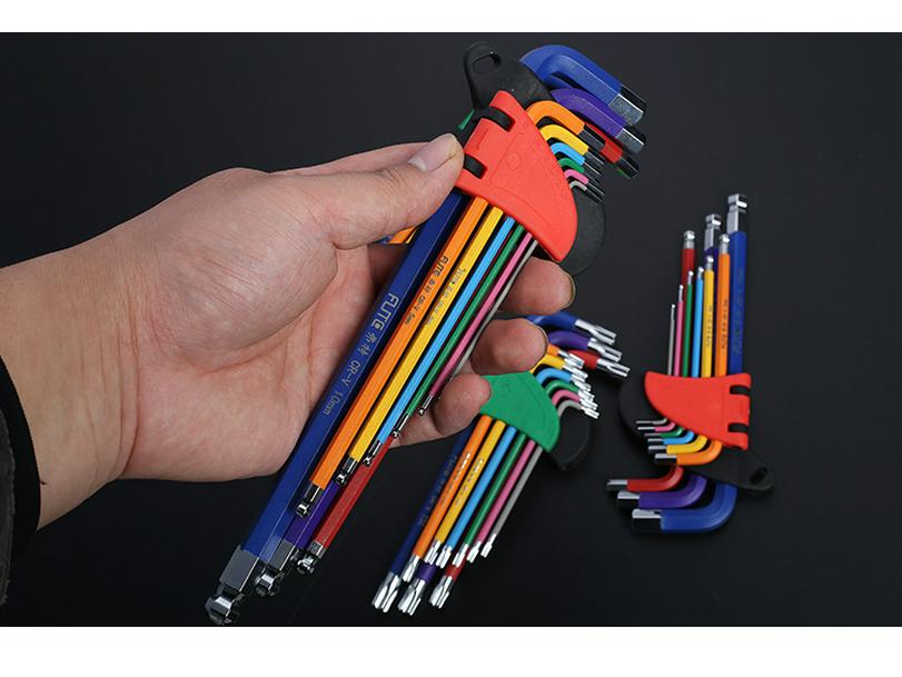 FortColor Hex Wrench & Screwdriver Set: 6-Point, Ball Head Combination Tool