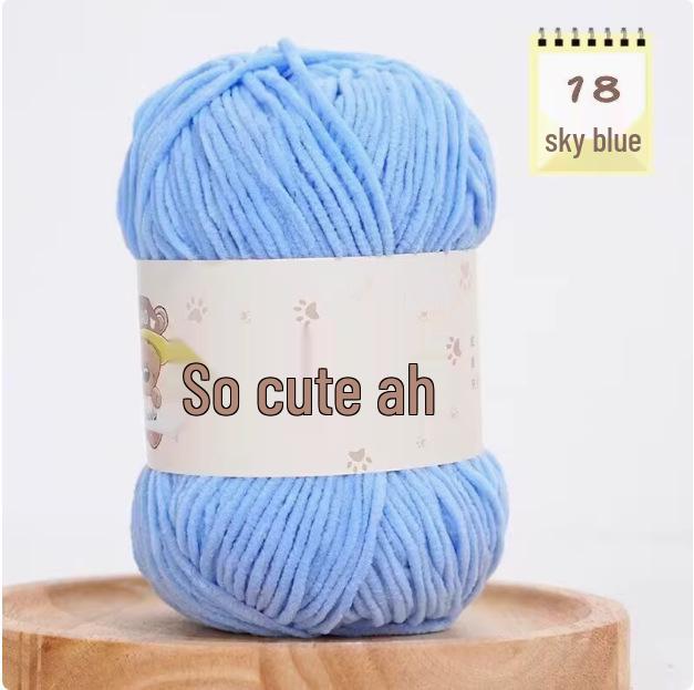 Süße matte Chenille-Wollkugel: Feines Eisstreifen-Garn für DIY-Häkelpuppen & Decken