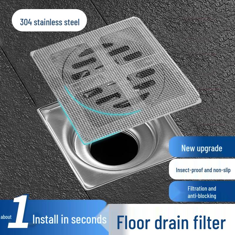 Anti-Clogging Floor Drain Hair Catcher and Insect-Proof Mesh Filter for Bathroom and Kitchen