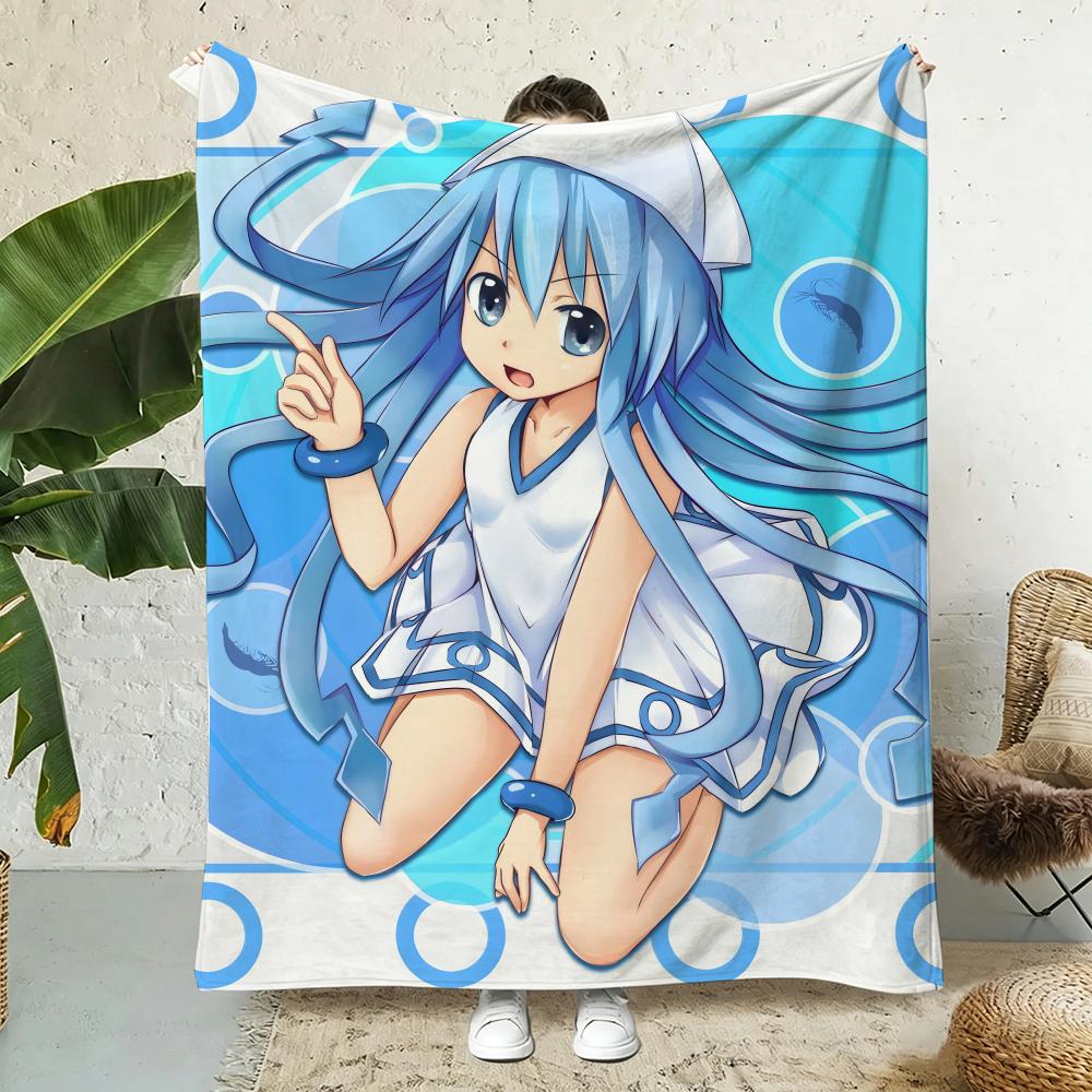 Squid Girl Throw Lightweight 240g Flannel Blanket Soft Skin-friendly for Summer Cooling