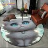 3D Persian Cat,Cute Calico Cat,Ragdoll Cartoon Round Carpet Rug for Living Room Bedroom Kid Playroom Decor,Pet Area Rug Non-slip