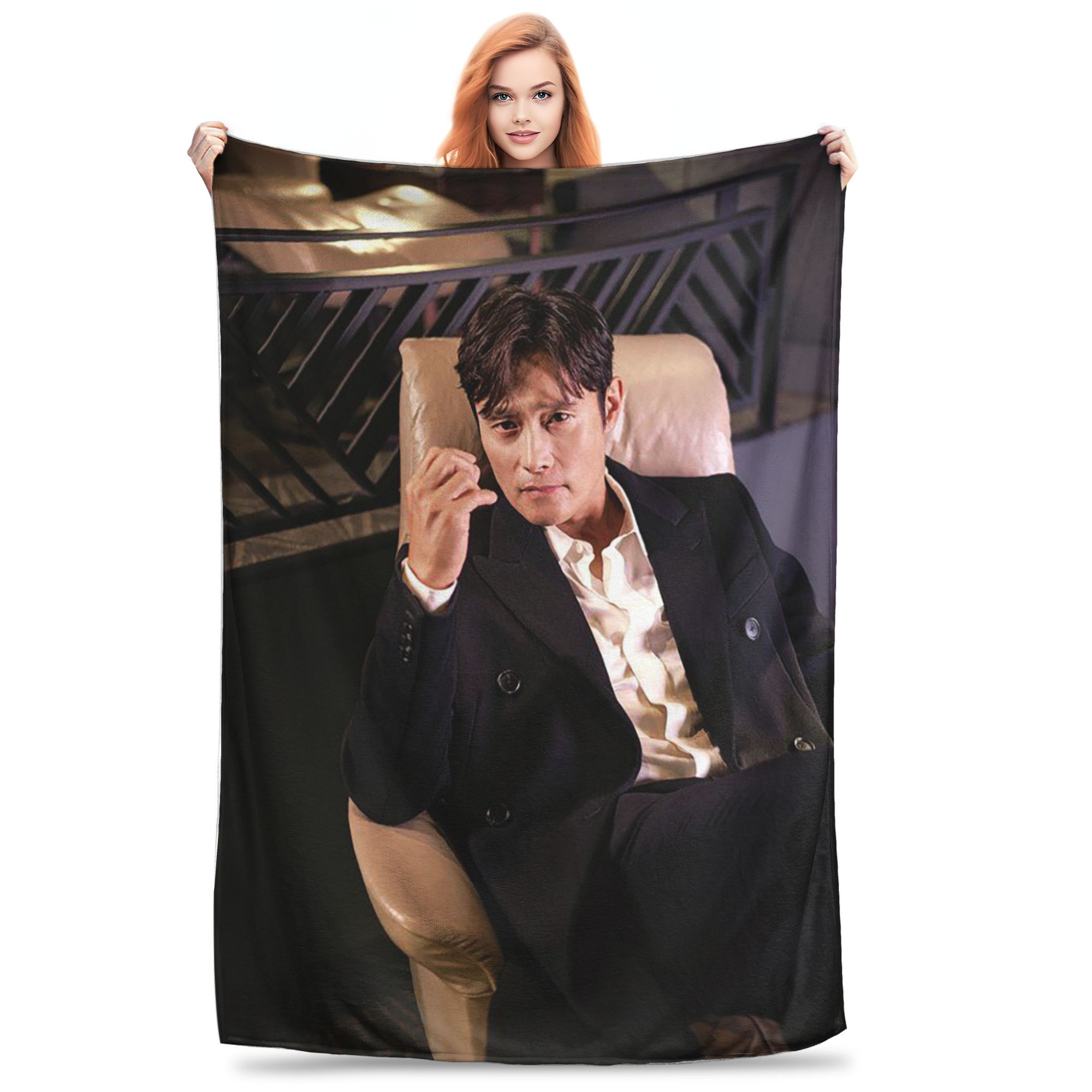 

Lee Byung Hun Actor Blankets Multi-function Flannel Sofa Throw Blanket for Home Bedroom Office Throws Bedspread Quilt 80x120cm