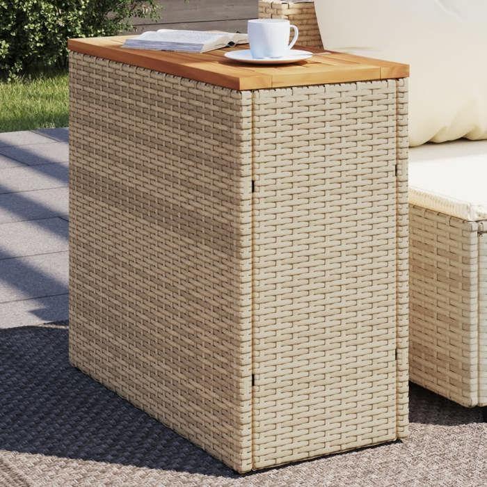 VidaXL Garden Side Table Beige Wood Top 58x27.5x55 Cm 366072