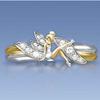Exquisite Fantasy Flower Fairy Elf Cubic White Gold Plating Two-toned Wedding Ring Jewelry For Women
