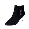 Thin Heel Versatile Pointed Women's Fashion Short Boots Autumn and Winter New Velvet Short High Heel Single Boots