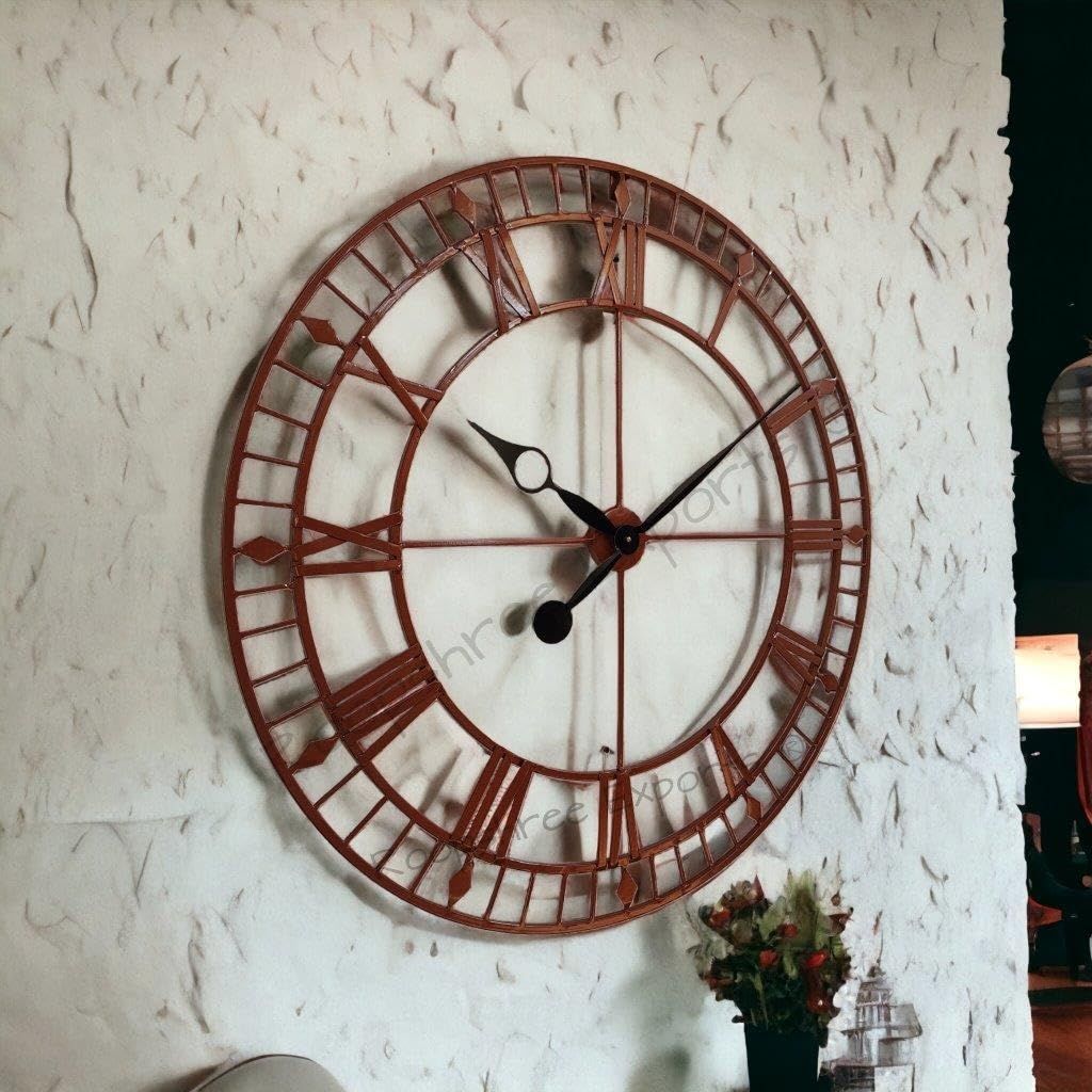 Uhr Handgefertigte Extra Große Analoge Wanduhr/Kupferfarbe / 36 Zoll (90 CM's)