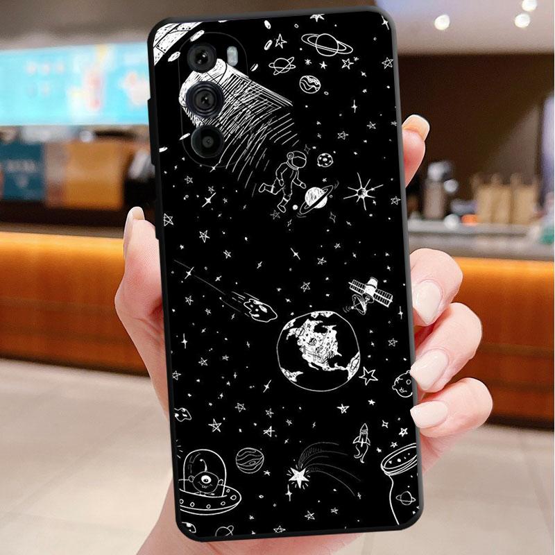 Phone Case For Motorola Edge 50 40 Pro 60 50 40 30 Ultra Neo Fusion Moto G85 G72 G53 G54 G84 G13 G32 Cartoon Space Planet