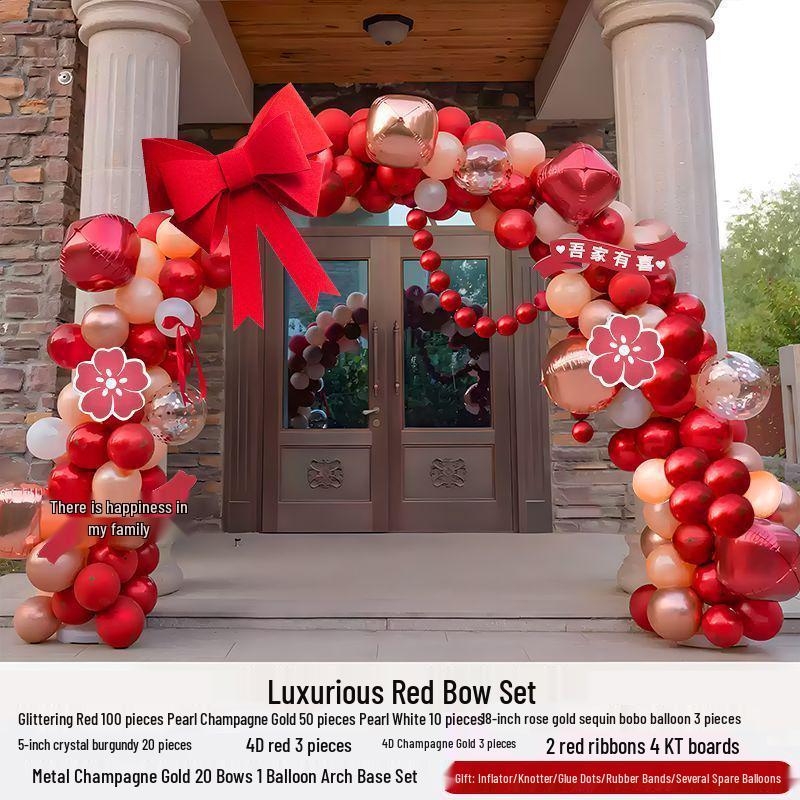 Rose Red Balloon Arch for Weddings, Birthdays, and Events