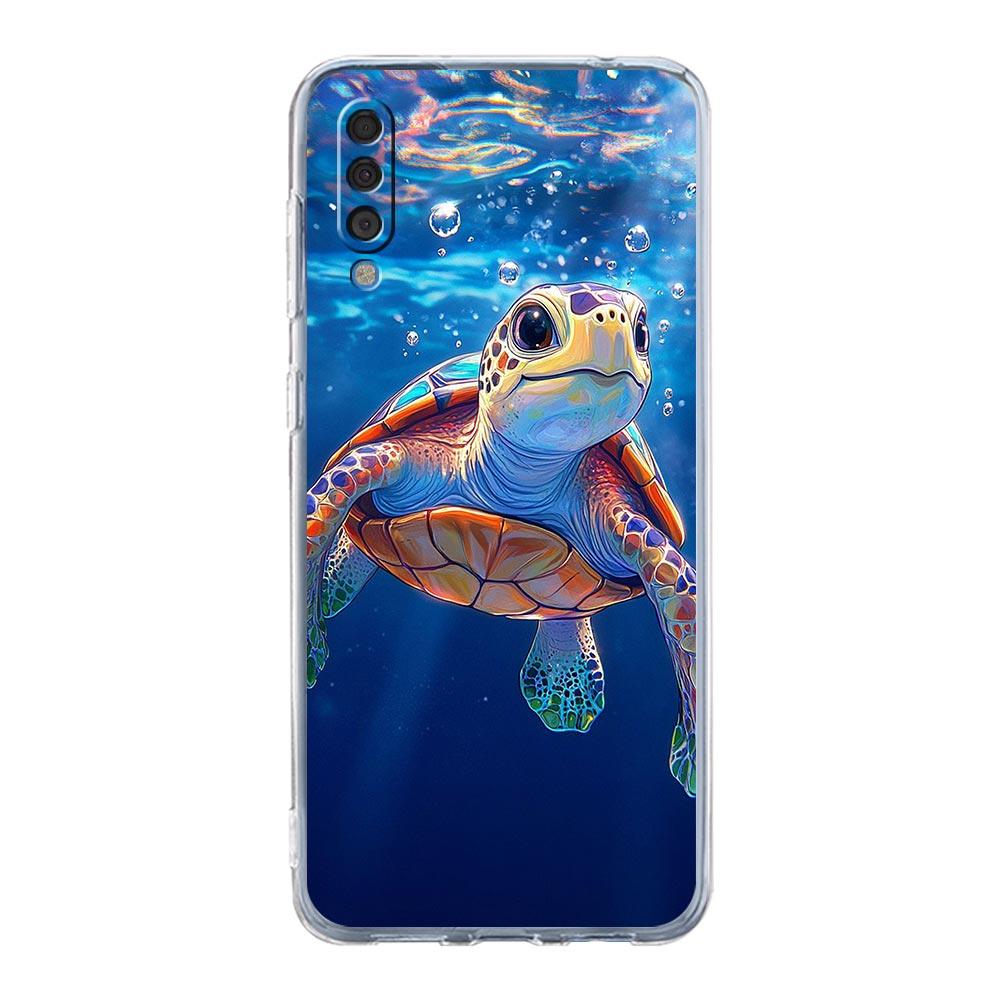Phone Case For Samsung A56 A36 A26 A16 A14 A12 A22 A32 5G A34 A42 A52 A54 A50 A70 A40 A20E A20S A04S A06 Cover Cool Ocean Turtle