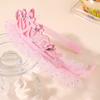 Cute Girls Glitter Princess Tiara Headband with Lace Tulle Rhinestone Crown Hair Hoop Kids Birthday Party Gift Hair Acces