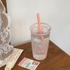Cute Cartoon Cat Straw Water Cup Girl High Value Summer Water Cup Large Capacity Desktop Juice Coffee Cup