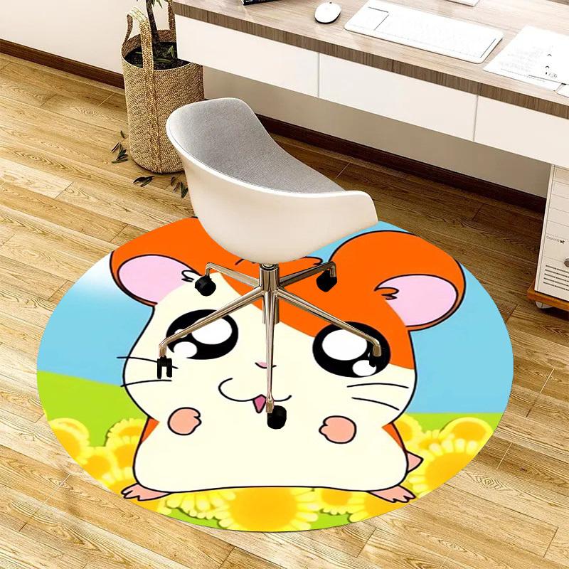 1pc Hamster Round carpet, Made of Polyester,Perfect for Decorating Office Chairs, Living Rooms fplt028