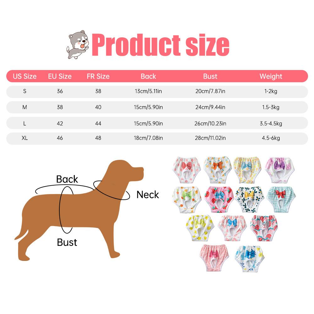Pet Physiological Pant Dog Diaper Sanitary Washable Female Dog Shorts Panties Menstruation Underwear Briefs Pet Products
