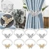 Bohemia Pearl Butterfly Curtain Tie Back Farmhouse Decor Elastic Bow Clip Cute Drapery Holder Rustic Window Accessory