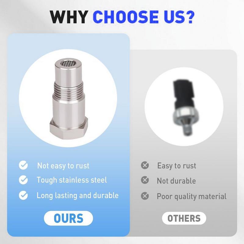 O2 Sensor Spacer 2 Pieces Stainless Steel O2 Sensor Adapter Automotive Replacement Connector For Engine Bypass Drain Spark Drip