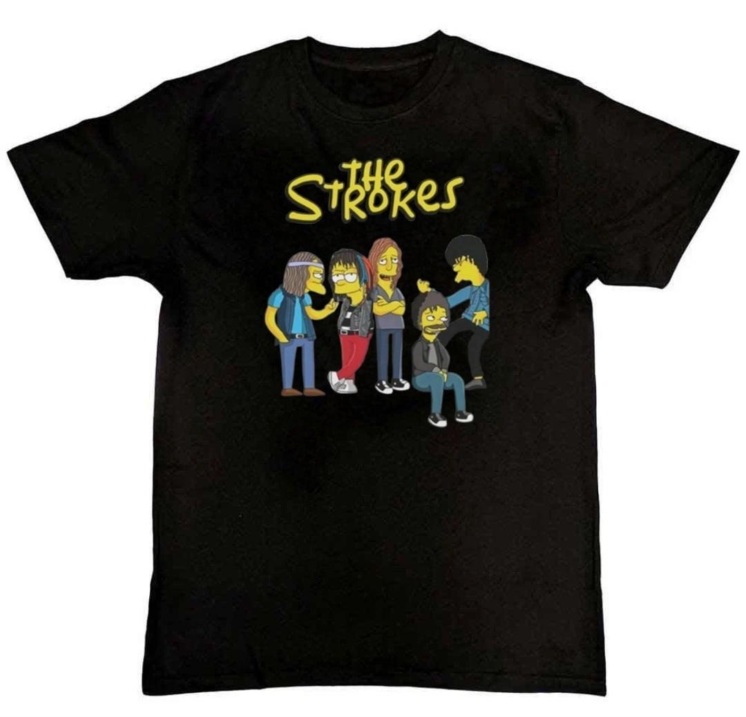 The Strokes simpsons Funny Graphic Print Mens T-Shirt XXXL