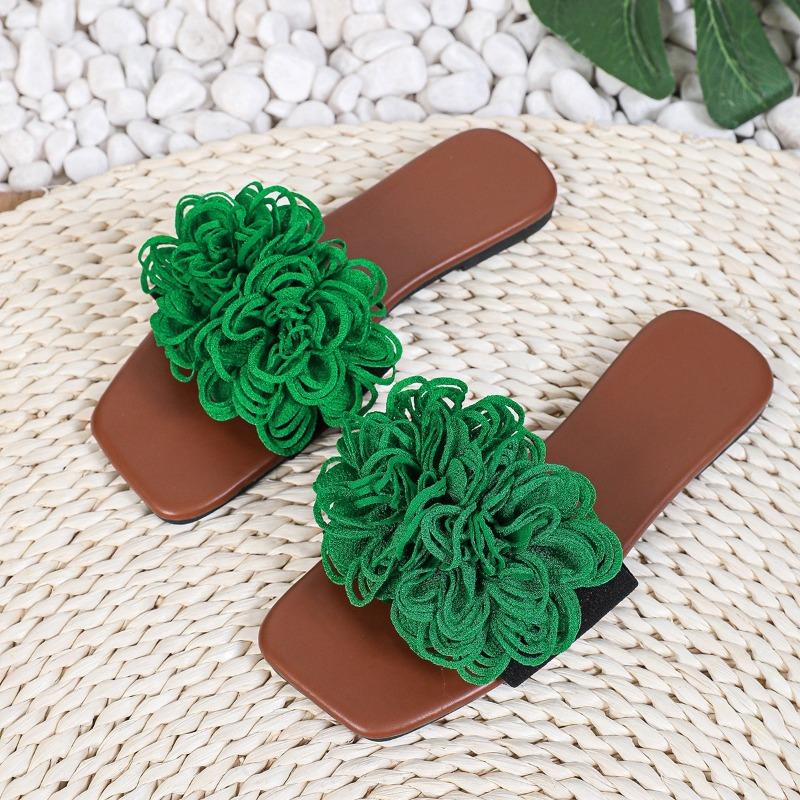 Fashion 2024 High Quality Ladies Shoes Shallow Women's Slippers Fashion Floral Daily Slippers Women Summer Plus Size Solid Flat Slippers
