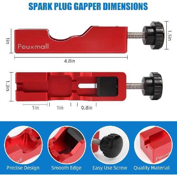 Spark Plug Gap Tool, Spark Plug Gapping Tool With 32 Blade Steel Feeler Gauge, Universal Spark Plug Gap Tool For Most 10Mm 12Mm 14Mm 16Mm Spark Plugs