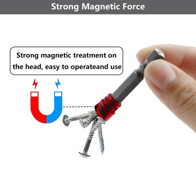 Magnetic Screwdriver Bit PH2 Cross-head 1/4 Inch Hex Shank Screwdriver Holder Ring for House Working Electric Screwdriver Kit