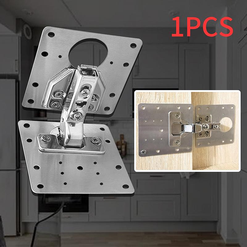 4/6/8/16pcs Hinge Repair Plate Stainless Steel Cabinet Furniture Drawer Hinge Repair Plate with Mounting Screws