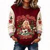 Women's Fashion Crewneck Graphic Print Pullover Long Sleeve Top for Everyday Wear