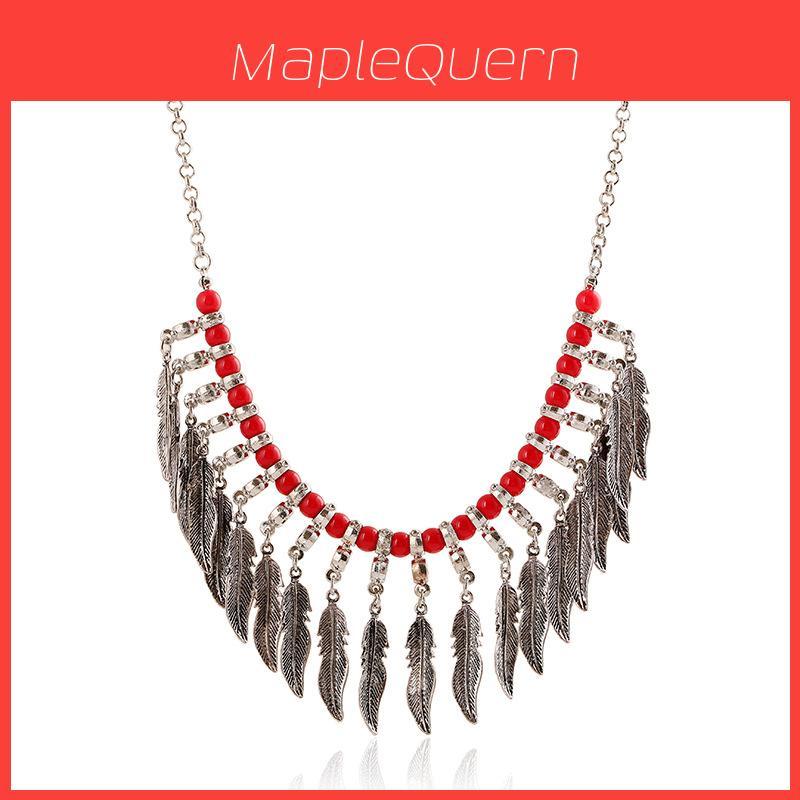 With Alloy Metal Leaf Pendant For Women Fashion Jewelry
