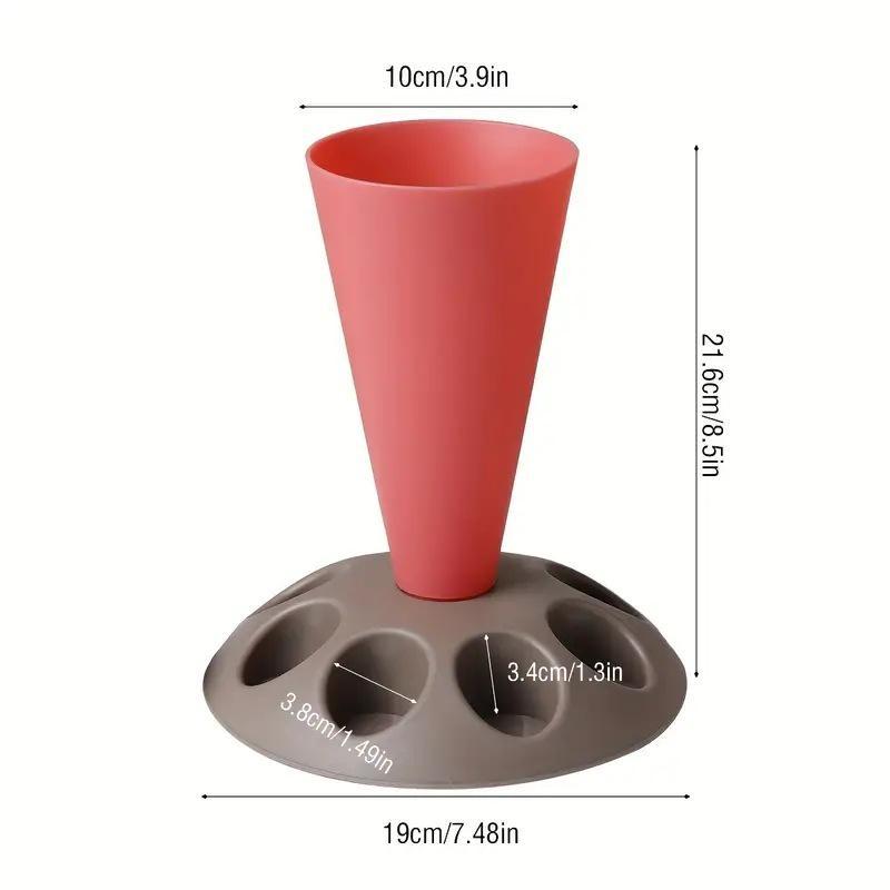 Innovate Piping Bag Nozzles Storage Rack Stand with 8 Slots Large Capacity Pastry Bag Mounting Holder Organizer Baking Accessories