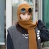 Glasses Hat Women'S Winter Warm Knitted Wool Hat Scarf Gloves Integrated Velvet Cycling Skiing Cold Protection Ear Protection