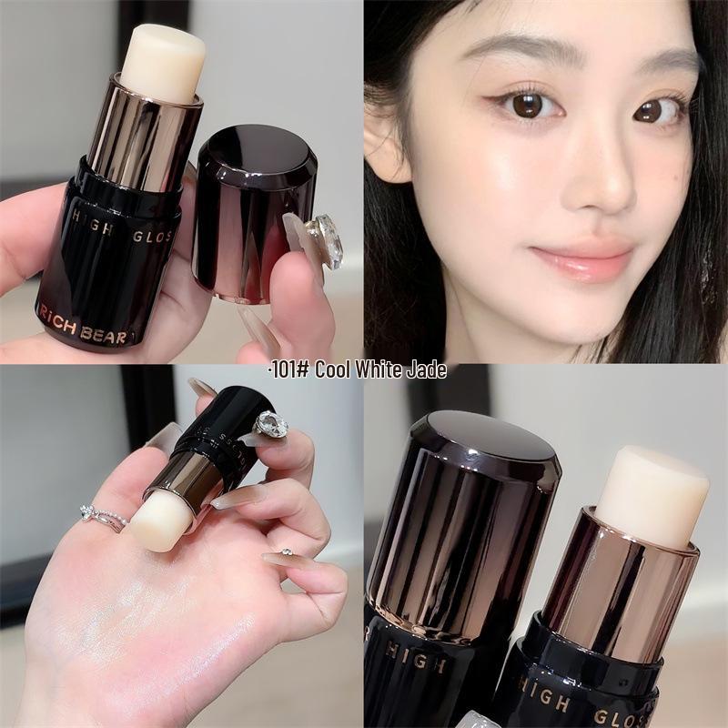 RichBear Korean Glow Highlighter Stick: Achieve a Natural, Glass Skin Look with Fine Shimmer and Brightening Blush.