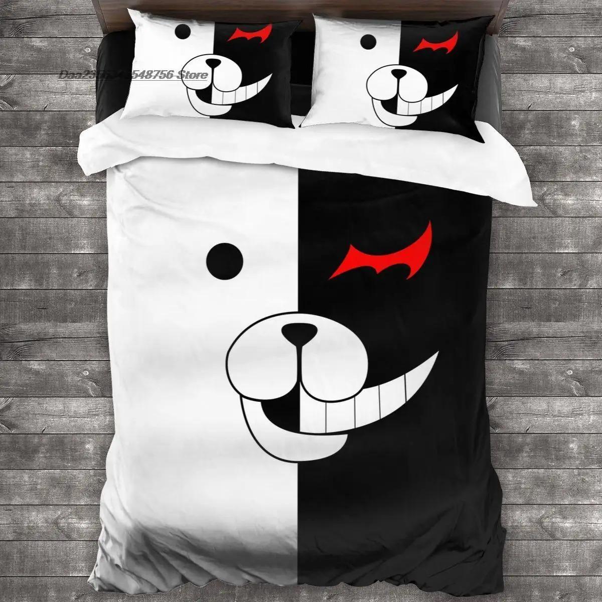 

3D-принты с мультфильмами Danganronpa Monokuma Комплект постельного белья Single Twin Full Queen King Size Комплект постельного белья Adult Kid Bedroom Наборы пододеяльников 70x133cm 2pcs