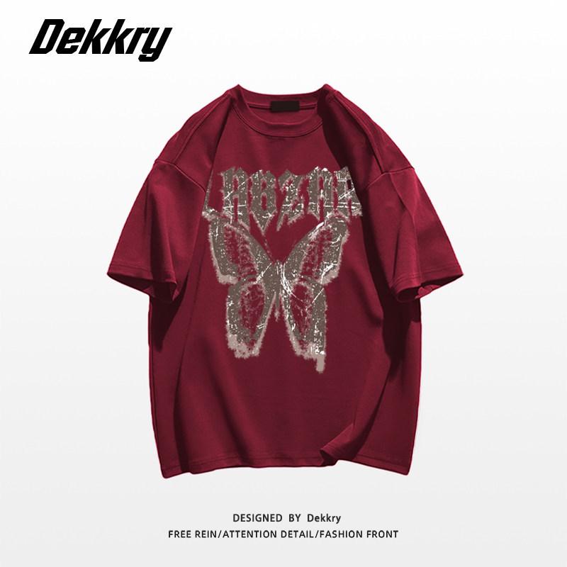 Women's Plus Size Butterfly Print Cotton T-Shirt, Short Sleeve, Slimming & Loose Fit, Versatile for Couples