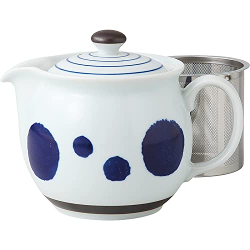 Hasami-Teekanne mit rundem und linienförmigem Muster (Super Edelstahl mit Teesieb), ca. 450 ml Fassungsvermögen, hergestellt in Japan, Produkt