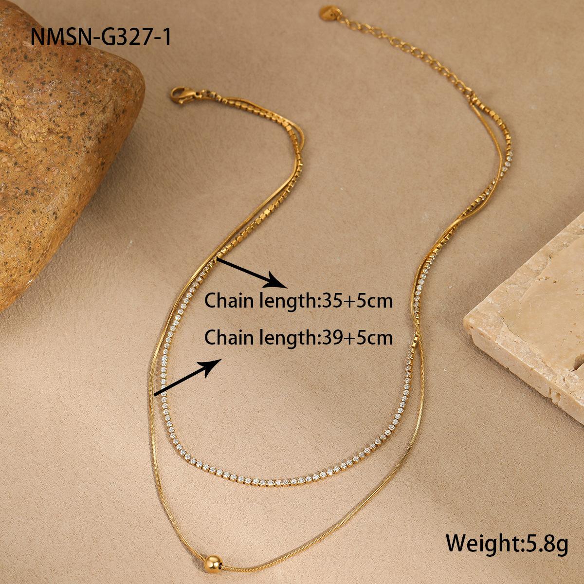 GEMCHIC Women s Titanium Steel Layered Stacking Necklace with Zircon Inlaid Stainless Steel Minimalist Luxury Fashion Jewelry