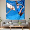 Basketball Dunk In Action Patterned Tapestry Decorative Wall Hanging, Home Bedroom Living Room Decor