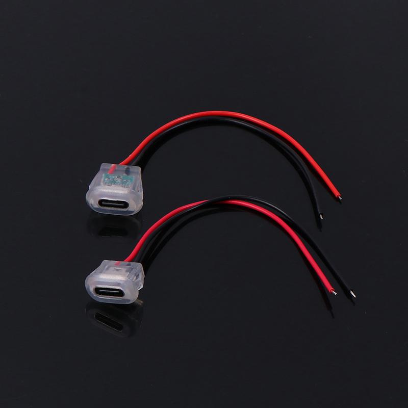 2Pin Usb Type C Input Type Charging Socket With Led Lights Plate Waterproof Usb-C Power Port Type-C Female Connector Jack