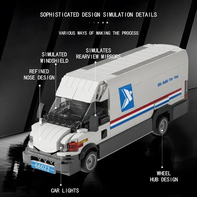 526PCS Postal Truck Building Blocks City Mail Transport Car Model DIY Toy For Kids Holiday Gifts