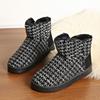 Short Snow Boots Women's Bread Shoes New Leather Surface Waterproof and Non-slip Piled Thickened Cotton Shoes Women's Winter Warmth