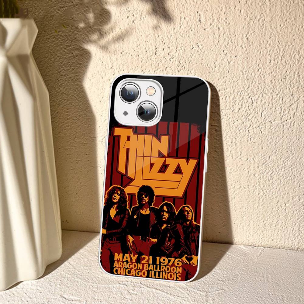 Rock Band T-Thin LizzyS For IPhone 14 13 12 Mini 11 Pro XS Max X XR 14 Plus Tempered Glass Cover